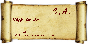 Végh Arnót névjegykártya